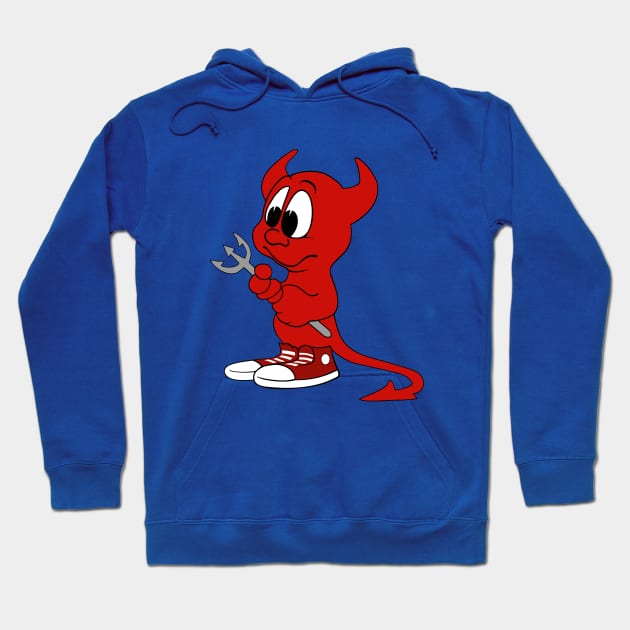 Cartoon Devil Holding Pitchfork Hoodie by PatrioTEEism